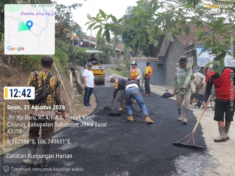Pemerintah Desa Cisaat Apresiasi Rehabilitasi Jalan Kabupaten Ruas Bangbayang–Tangkil, Panjang Penanganan Sekitar 521 Meter